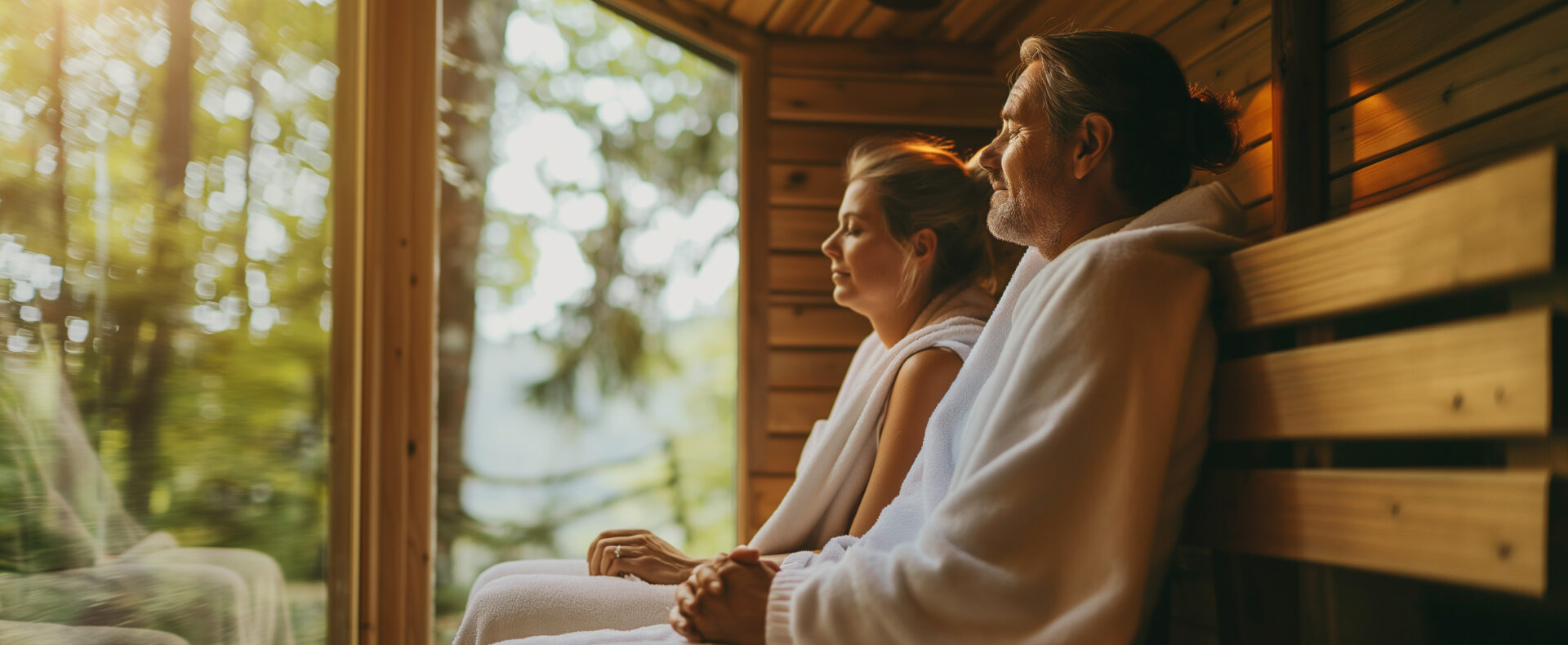 Ein Paar in der Sauna