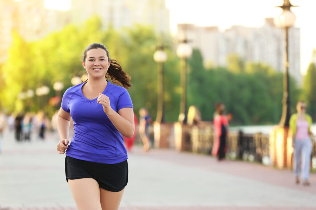 Kapha-Frau beim Cardio-Training