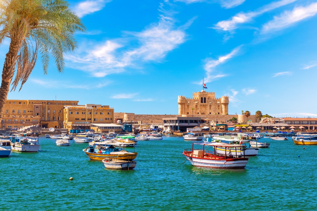 Boote auf dem Nil in Alexandria